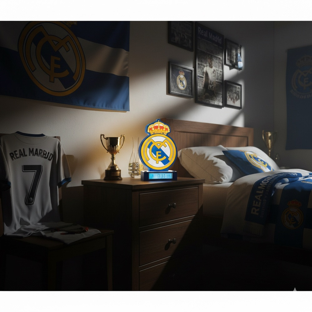 Real Madrid 3D-Weckerlampe
