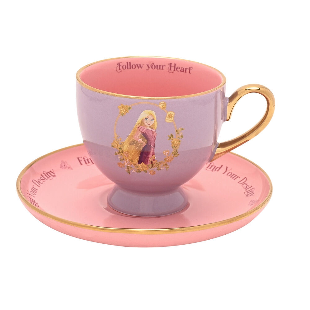 Xícara de chá e pires da Princesa Rapunzel da Disney