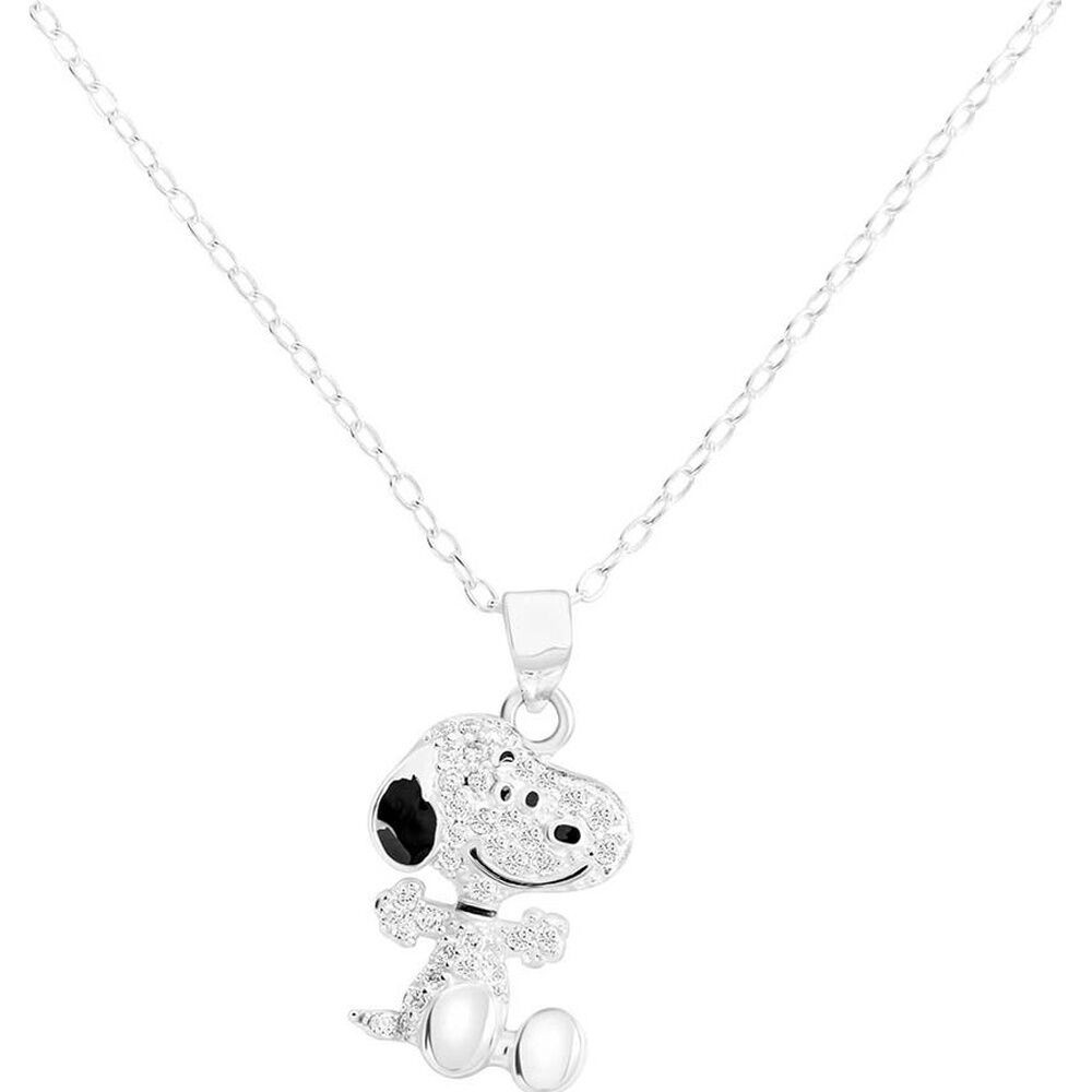 Collar de plata de ley 3D de Snoopy de Peanuts