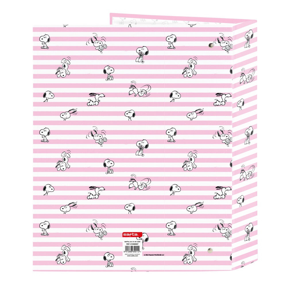 Pasta de papelão Snoopy A4 com 4 argolas
