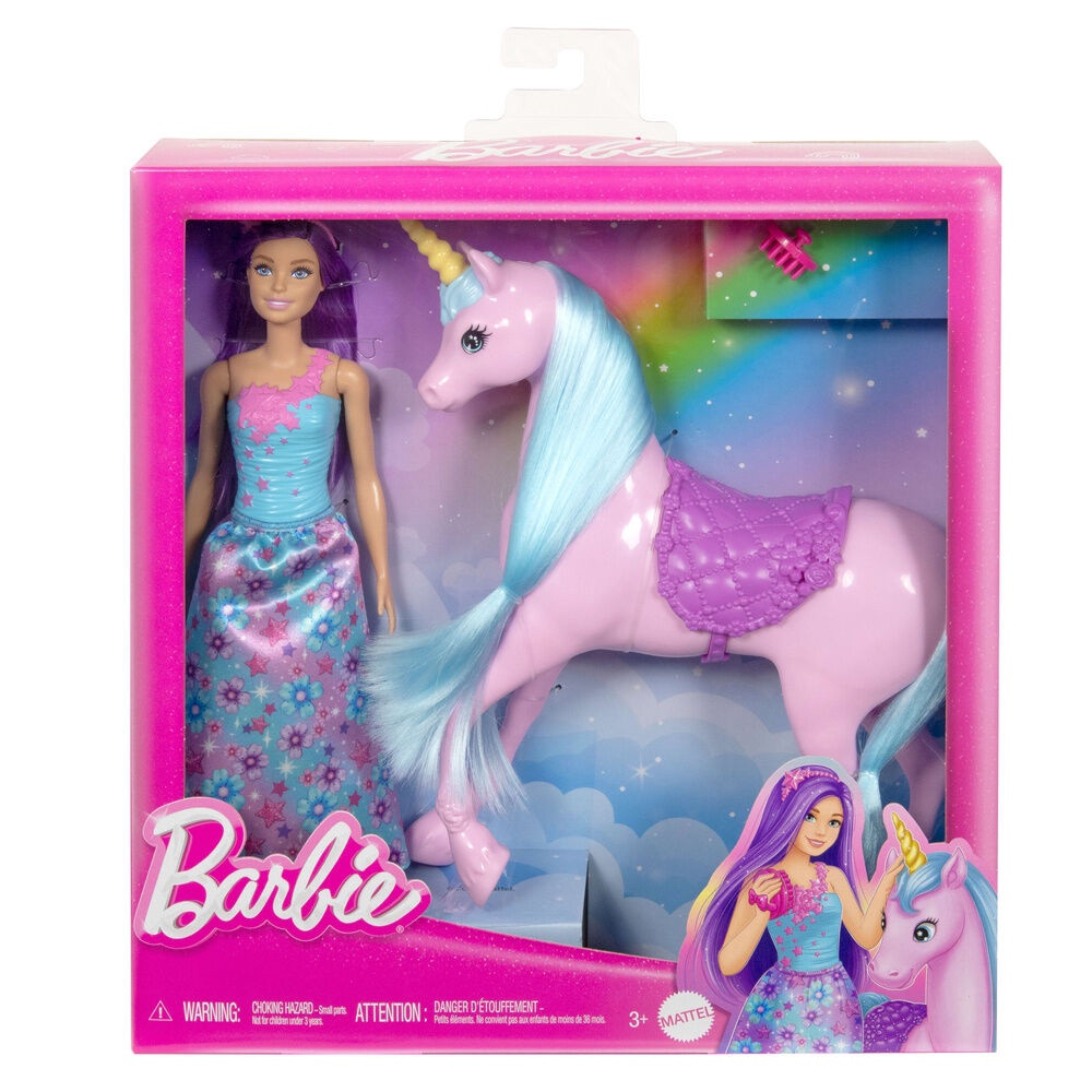 A boneca Barbie e seu unicórnio