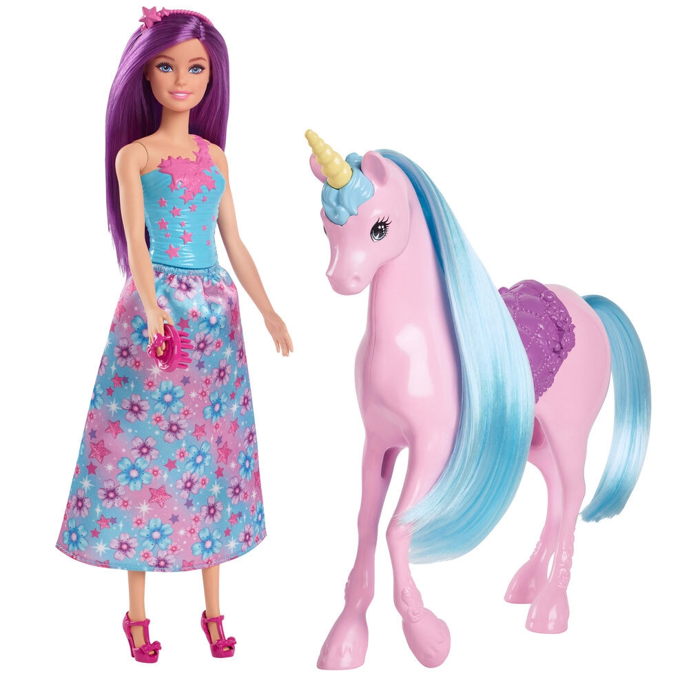 A boneca Barbie e seu unicórnio