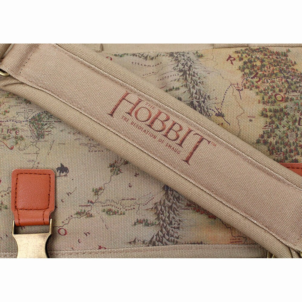 Bolsa de ombro em tecido com mapa do Hobbit