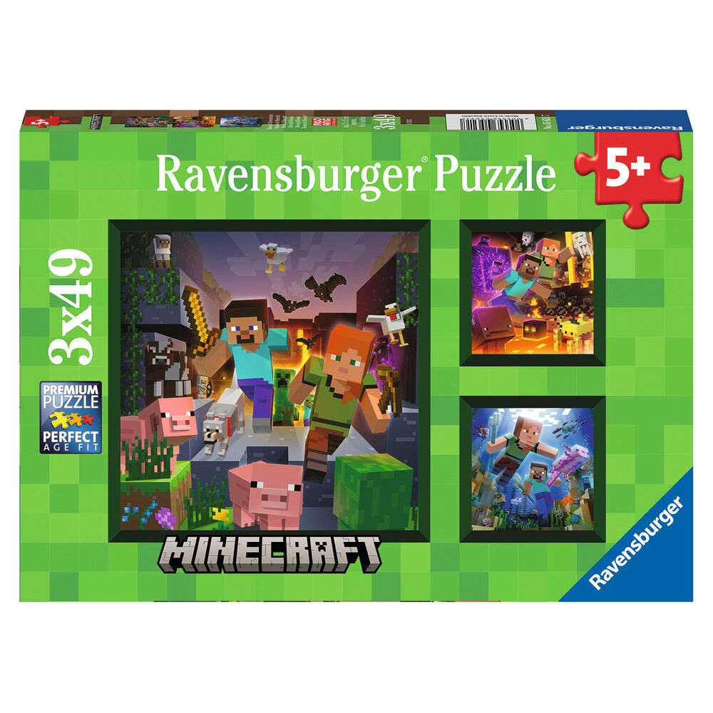 Puzzle Minecraft 3x49 elementów