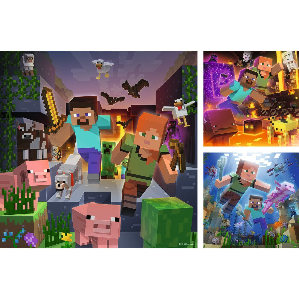 Puzzle Minecraft 3x49 elementów