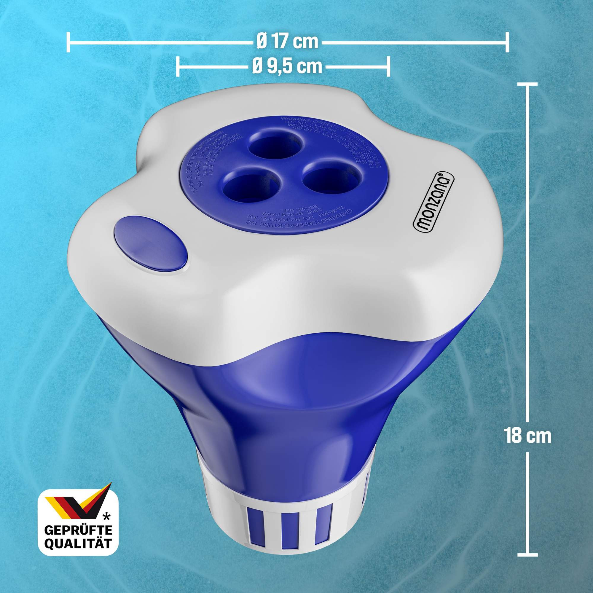 Pool Chlorine Float with Thermometer & 150 Test Strips