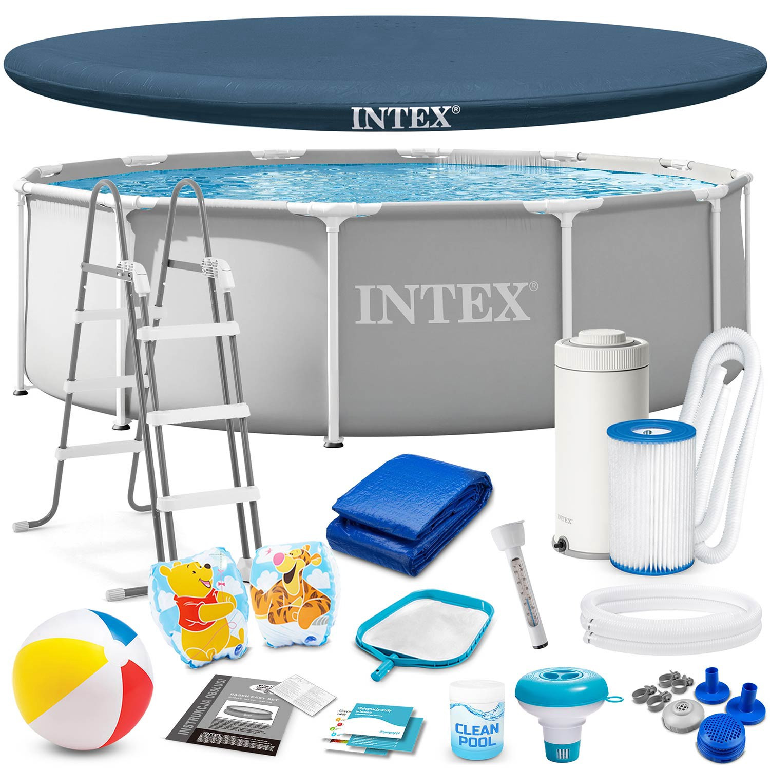 Piscina de jardim com moldura, 366 x 99 cm, 17 polegadas, INTEX 267...