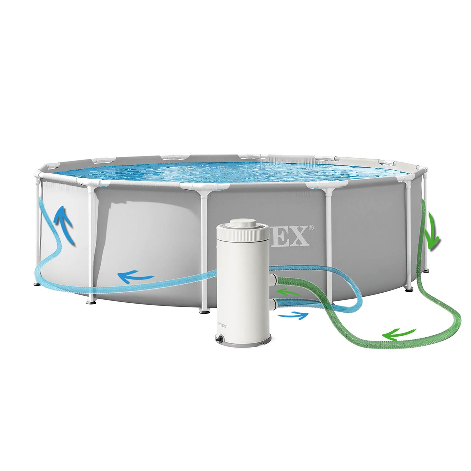 Piscina de jardim com moldura, 366 x 99 cm, 17 polegadas, INTEX 267...