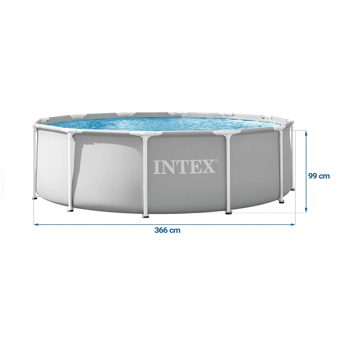 Piscina de jardim com moldura, 366 x 99 cm, 17 polegadas, INTEX 267...