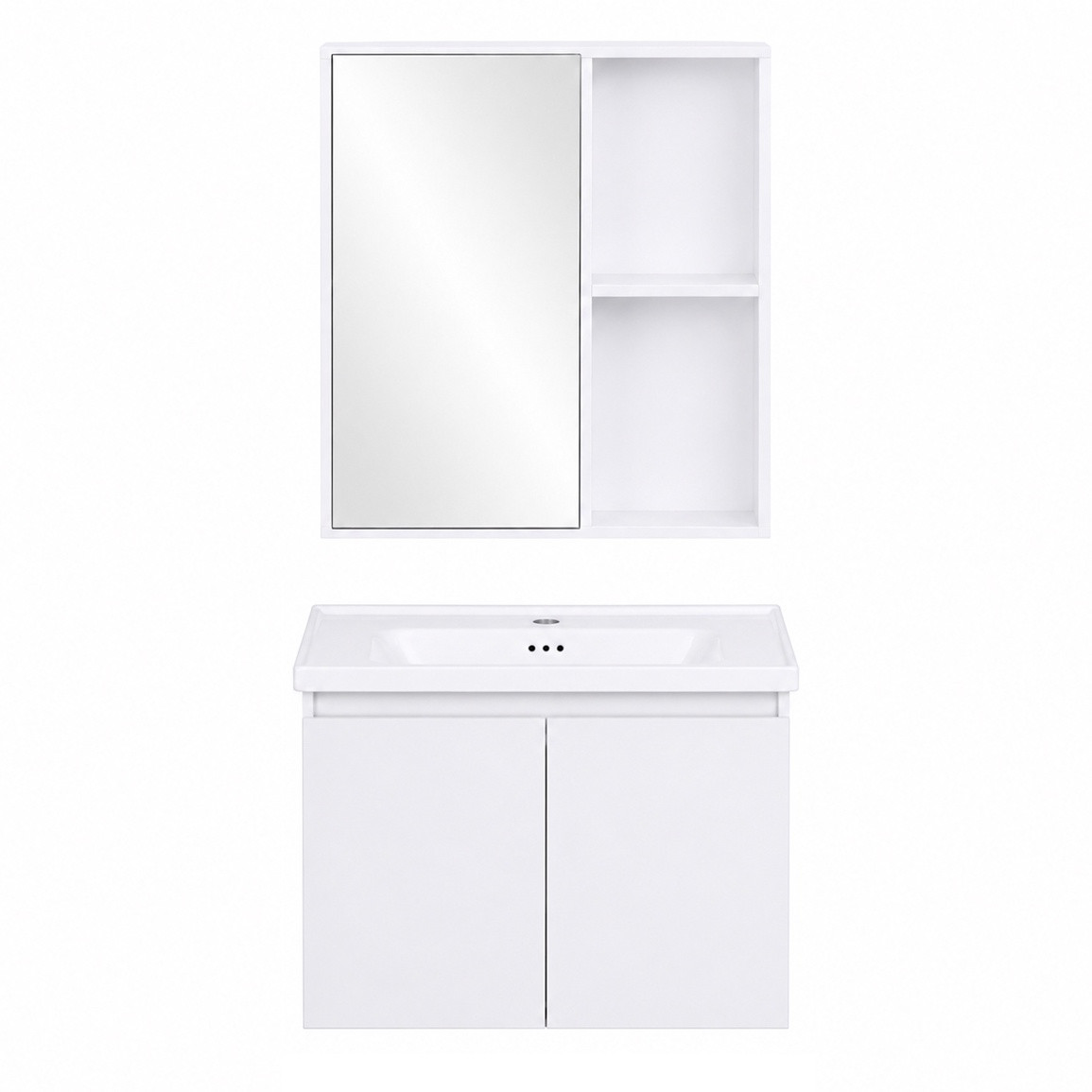 Wall-Mounted Bathroom Vanity Set with Ceramic Sink