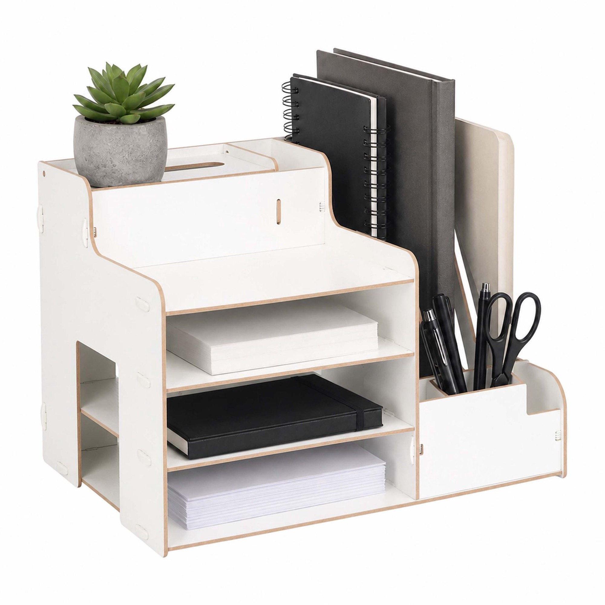 Witte MDF-documentenmap met dossierhouder