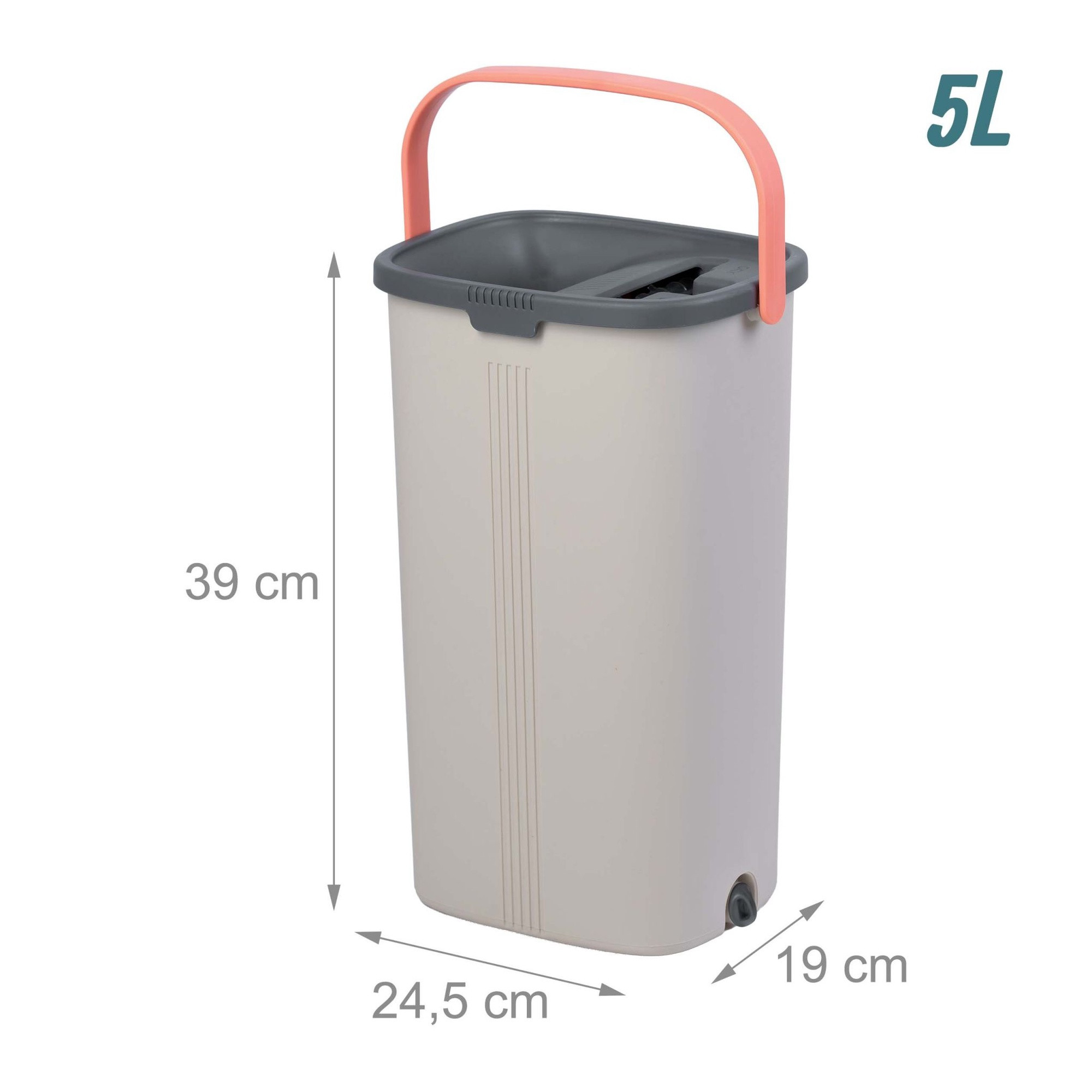 Conjunto de esfregão plano com balde de 2 compartimentos e panos de...