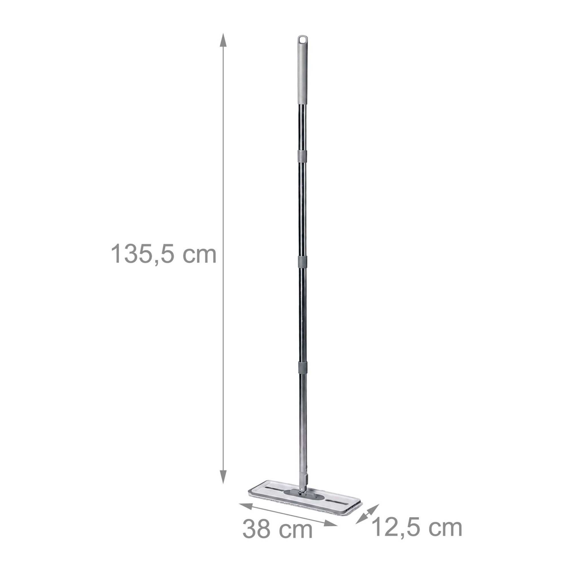 Flachwischmopp-Set mit 2-Kammer-Eimer und Mikrofaserpads