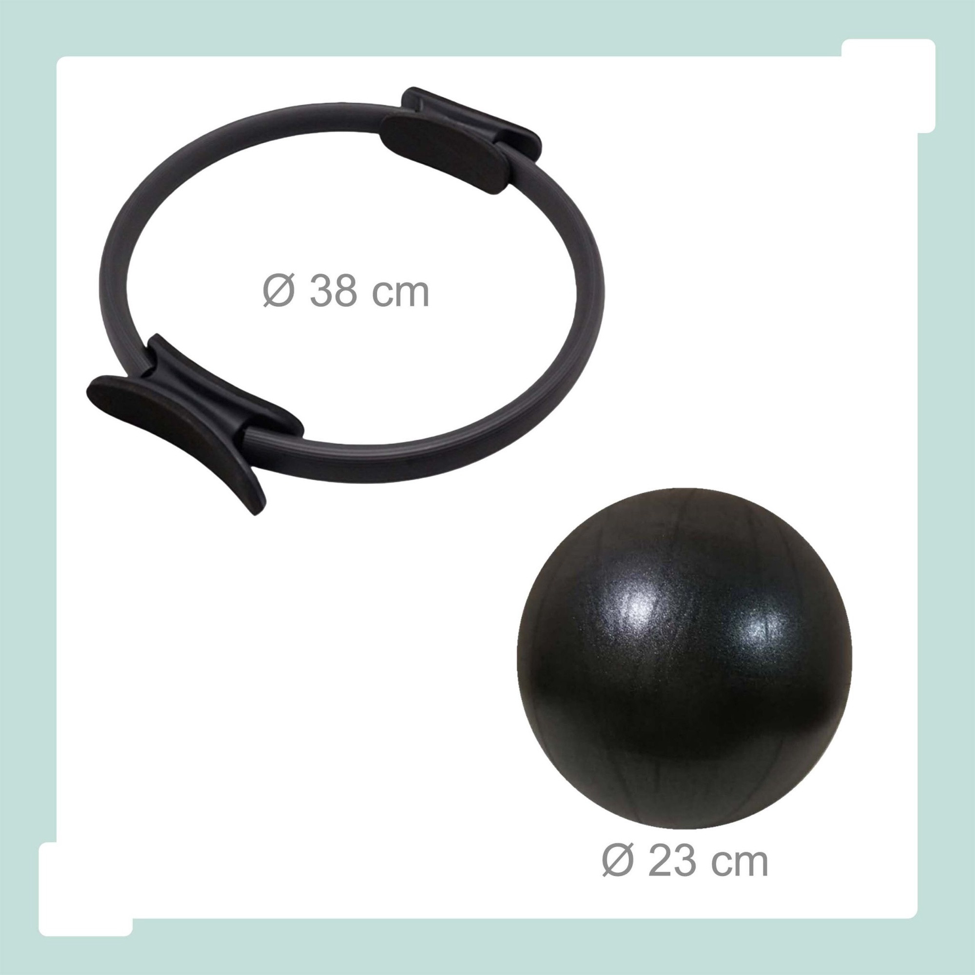 Set Pilates nero da 13 pezzi con elastici e pesi