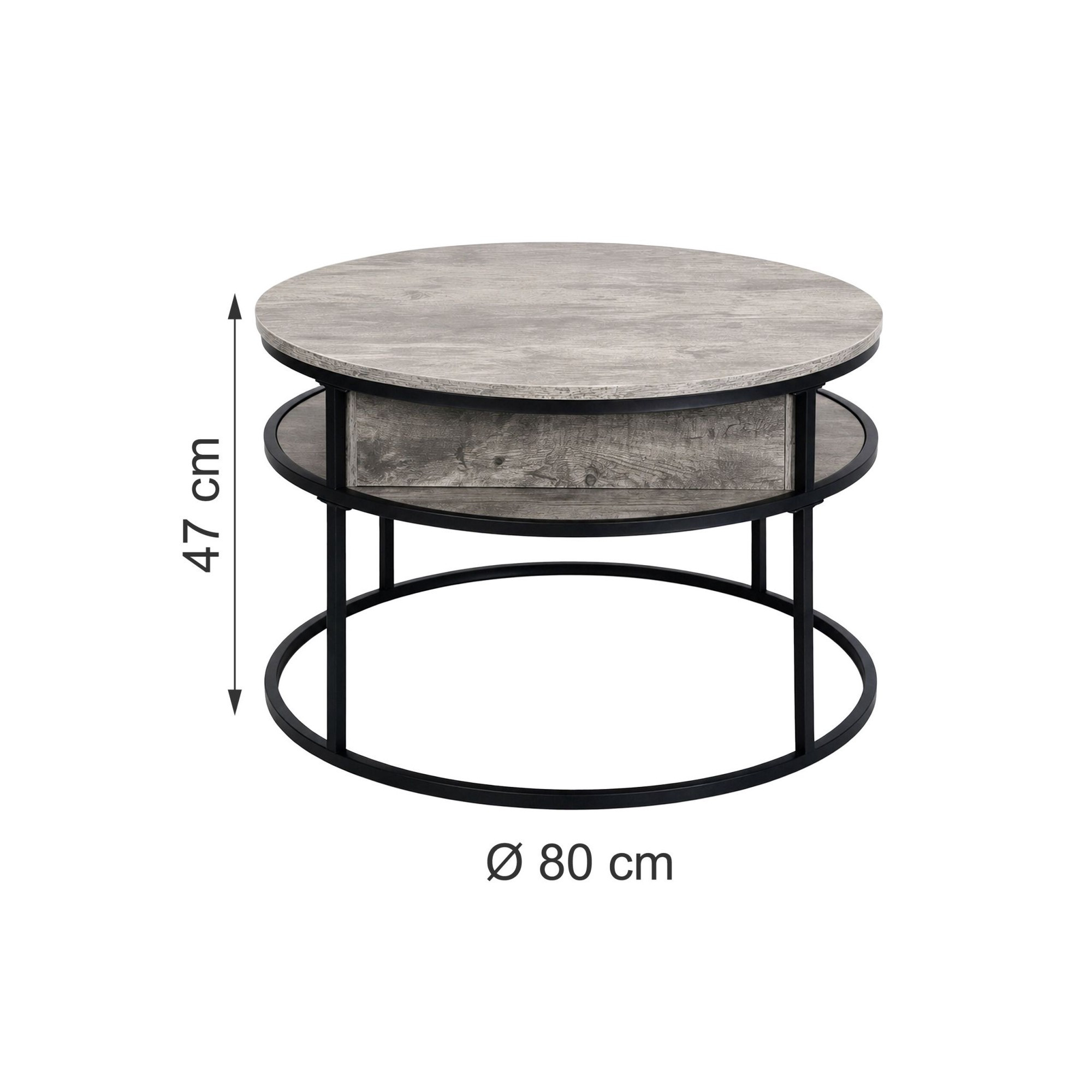 Mesa de centro elevable con espacio de almacenamiento y acabado efe...