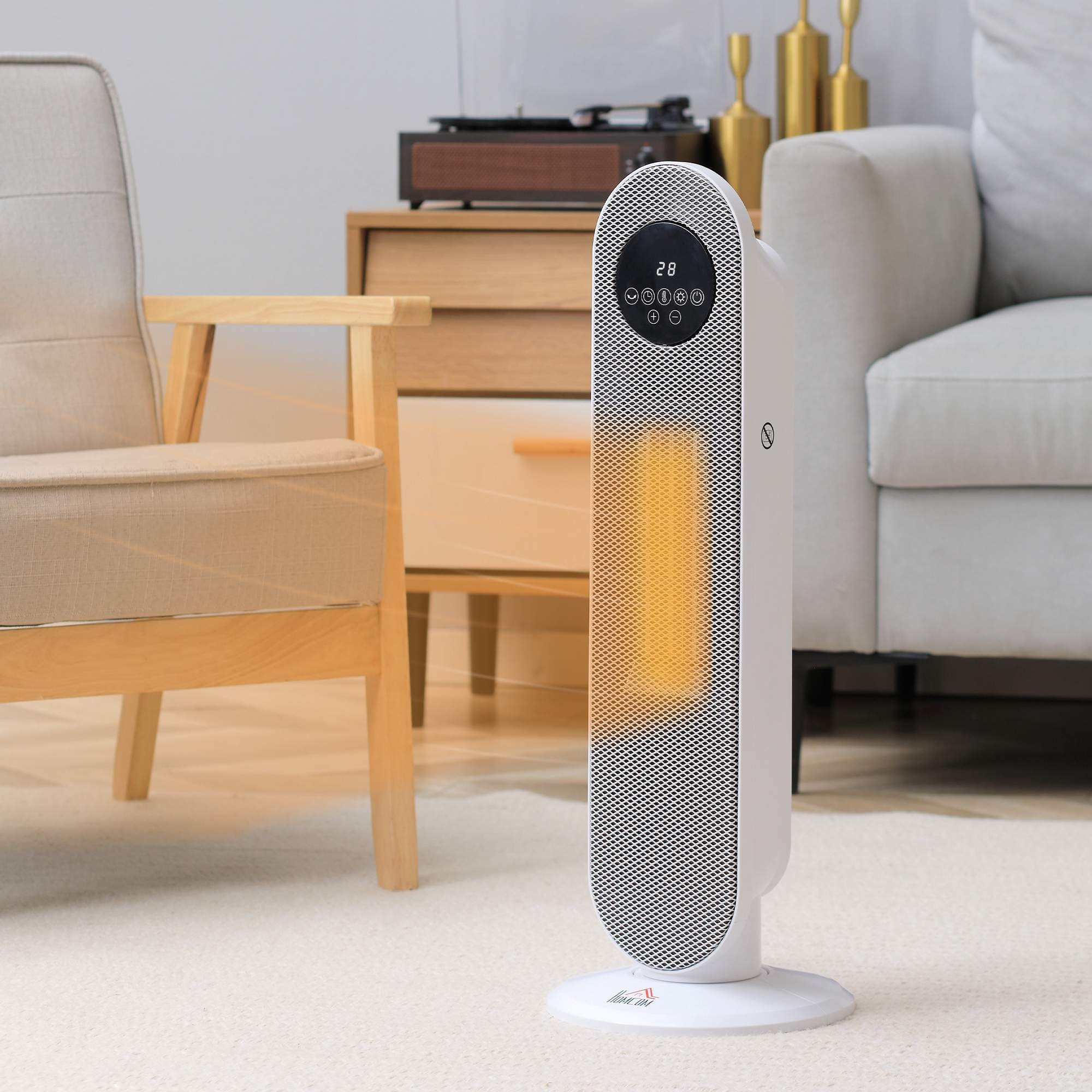 2000W Ceramic Heater with Remote, Oscillation, Timer