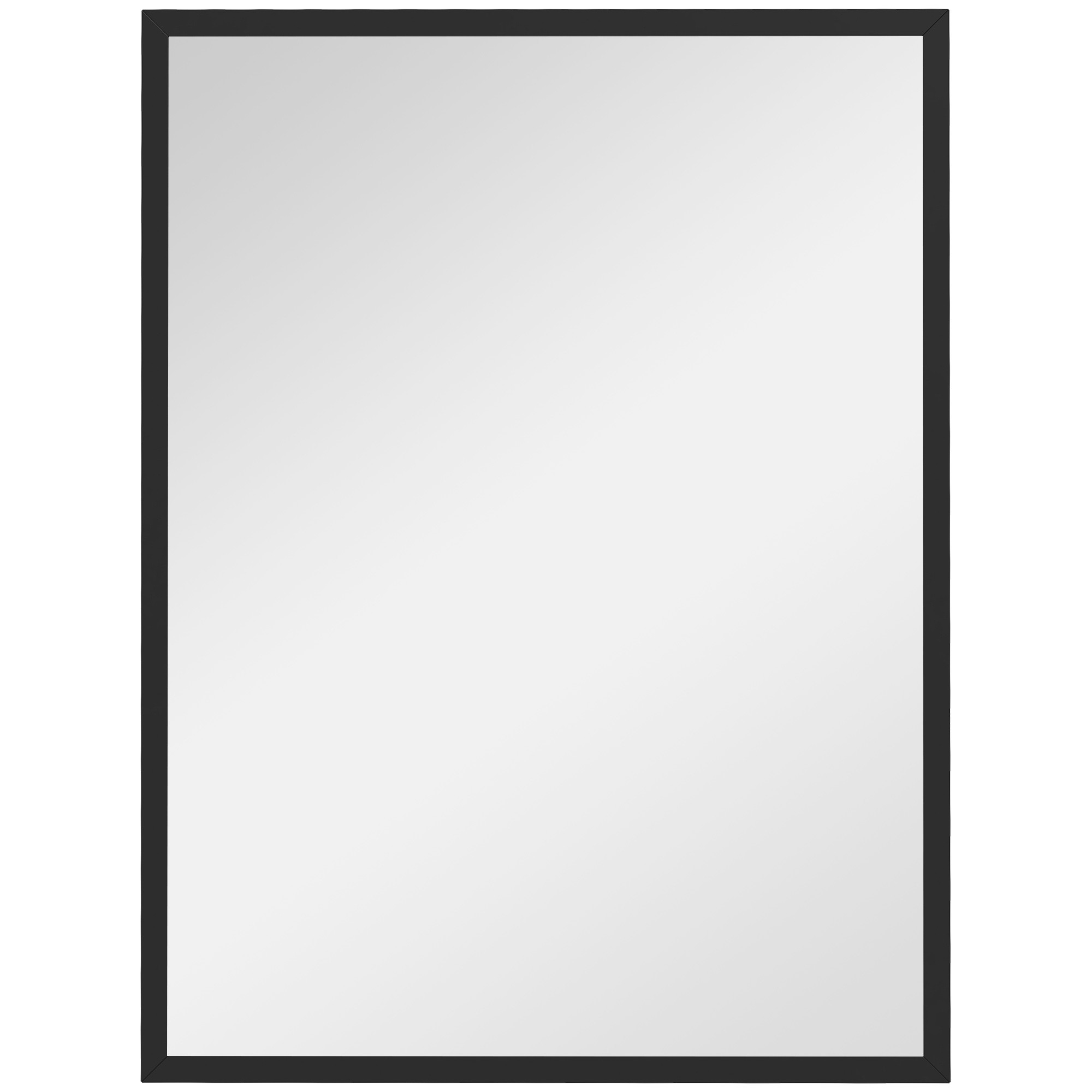 Rectangular Wall Mirror, 60x80 cm, Black MDF Frame