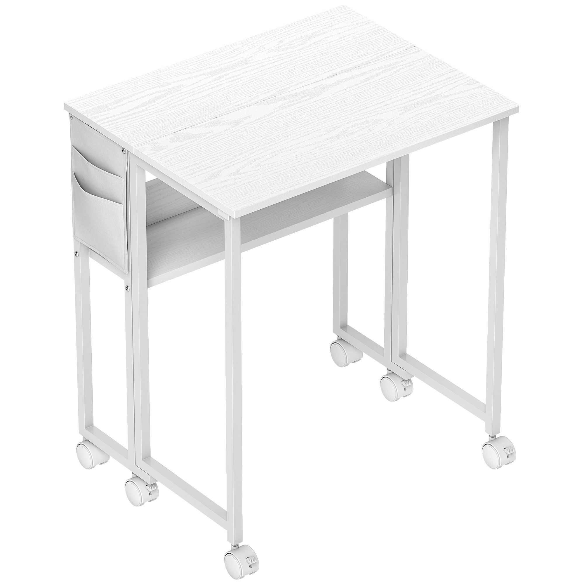 Opklapbaar bureau met open plank, wit