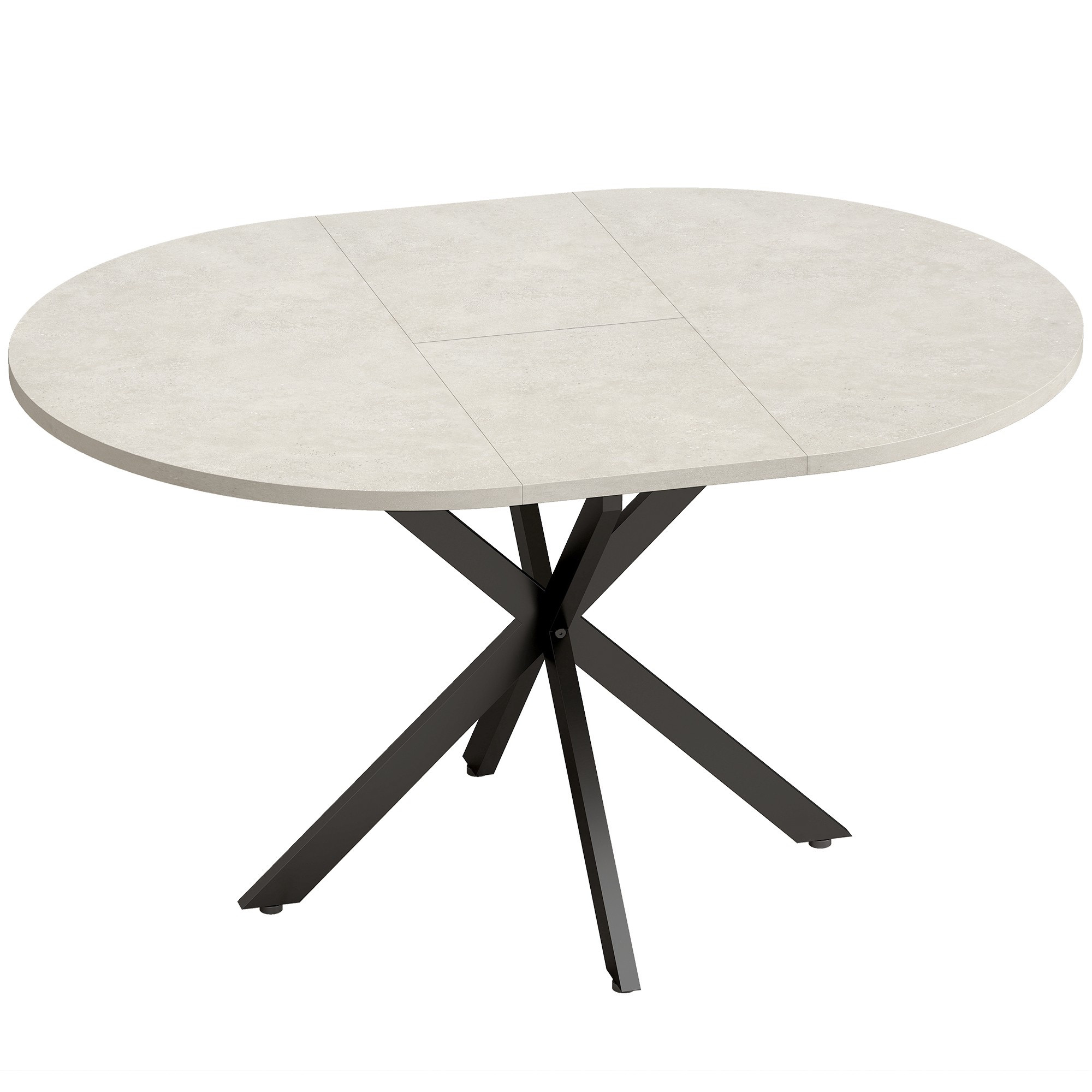 Extendable Dining Table for 4–6, Gray Industrial Style