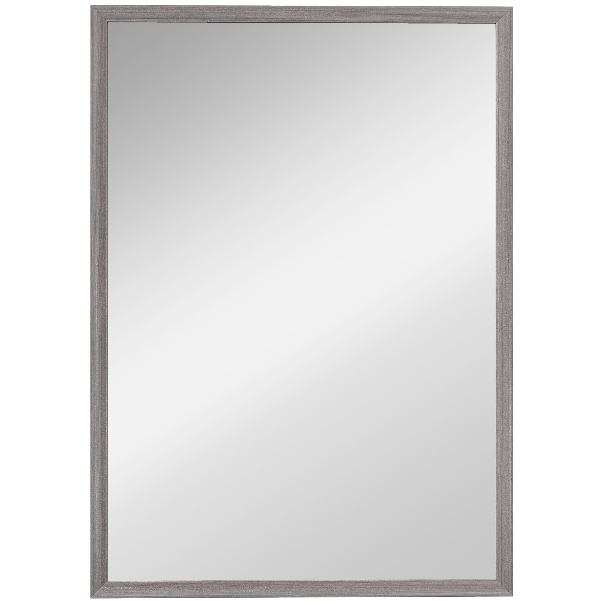 Rectangular Wall Mirror, 50x70 cm, Grey Wood Frame