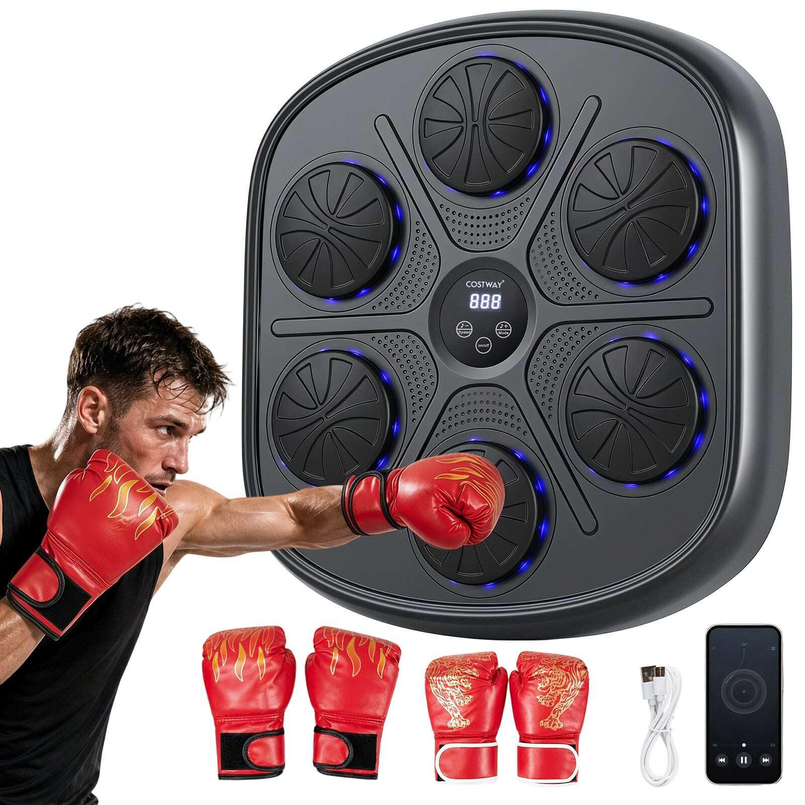 Máquina de boxe musical com visor LED e 9 modos.