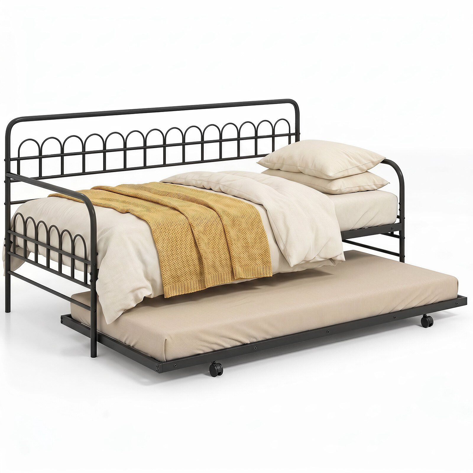 Sofá cama con sofá cama extraíble, estructura metálica, 90x200 cm, ...