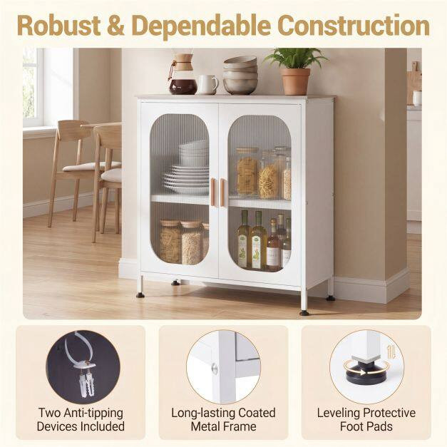 Wit dressoir/buffetkast met verstelbare plank