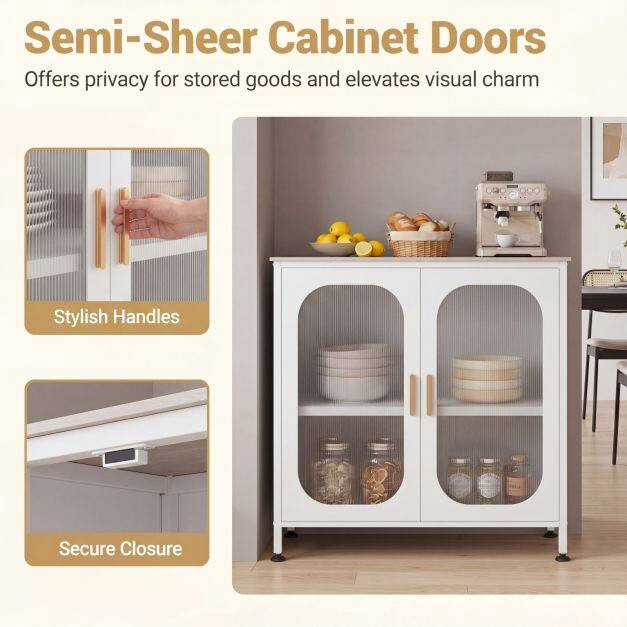 Wit dressoir/buffetkast met verstelbare plank