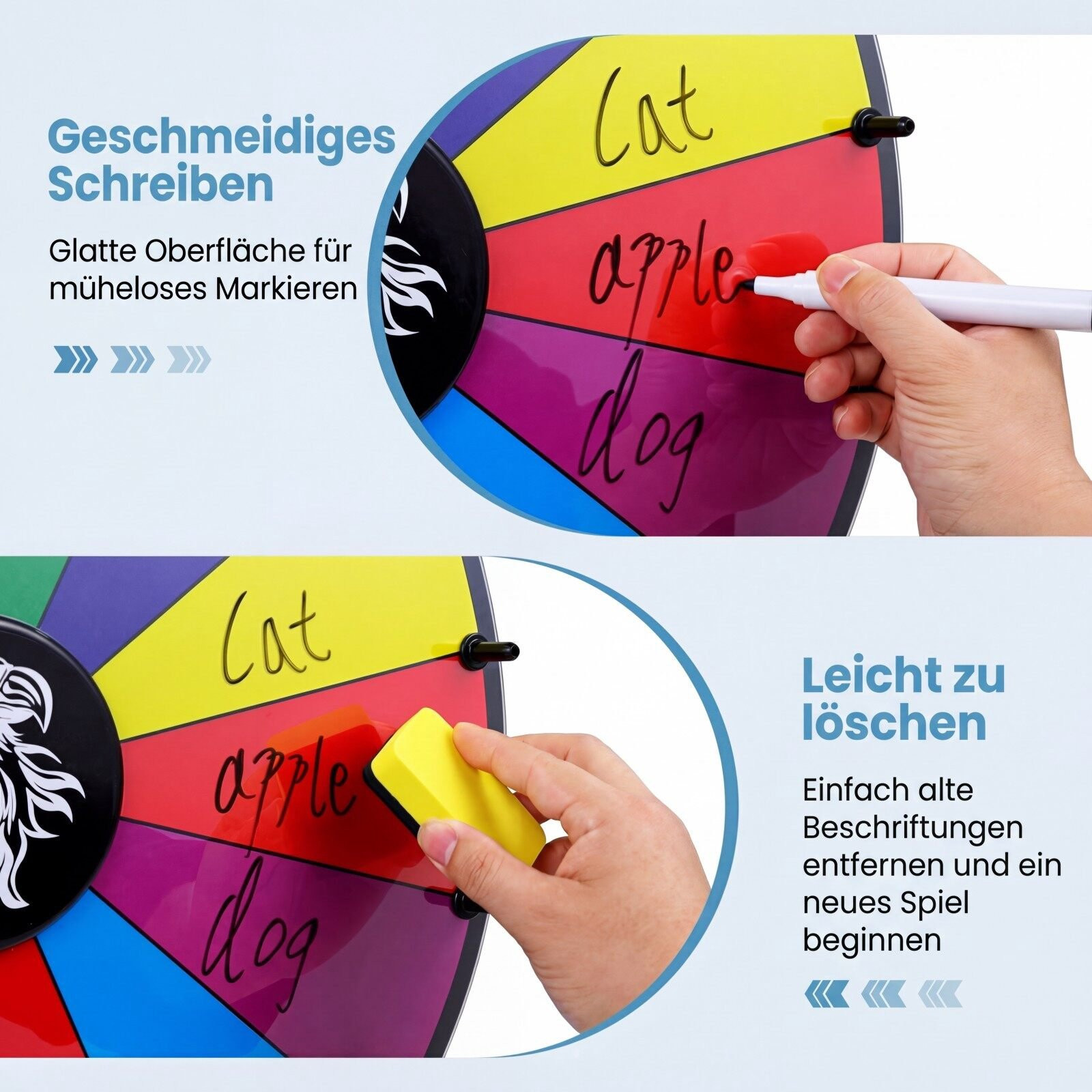 20" Spin Wheel with Blackboard Marker, Multicolor