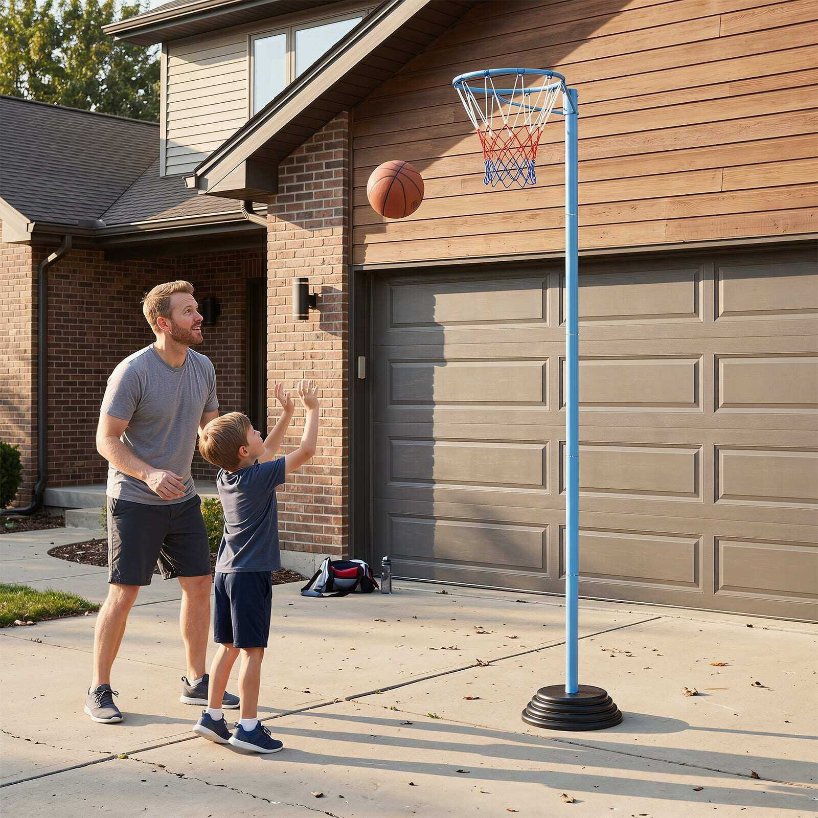 Aro de baloncesto ajustable con base rellenable, 105-255 cm