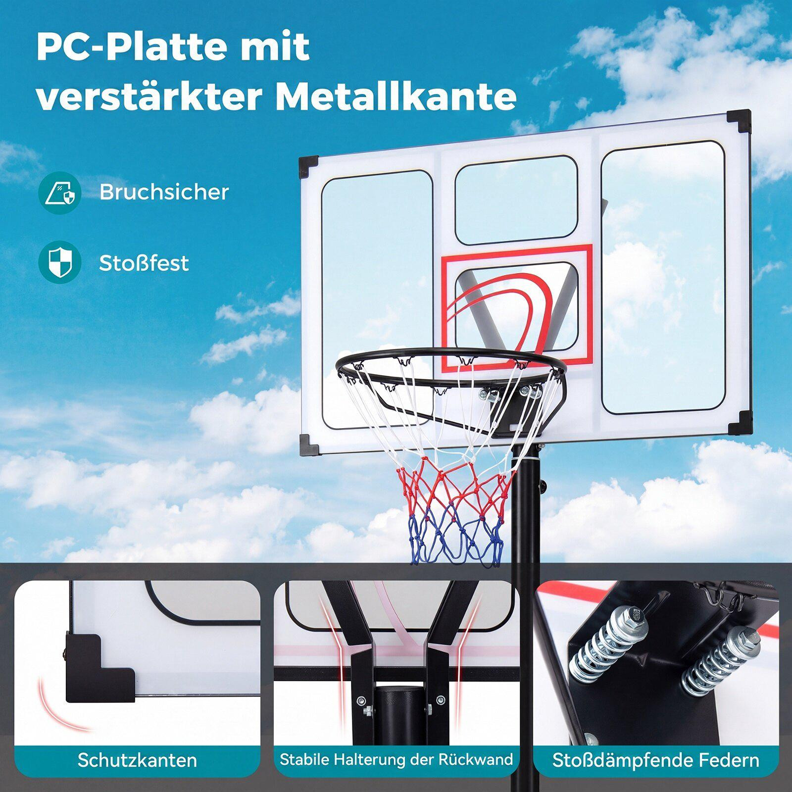 Aro de baloncesto portátil ajustable con base rellenable