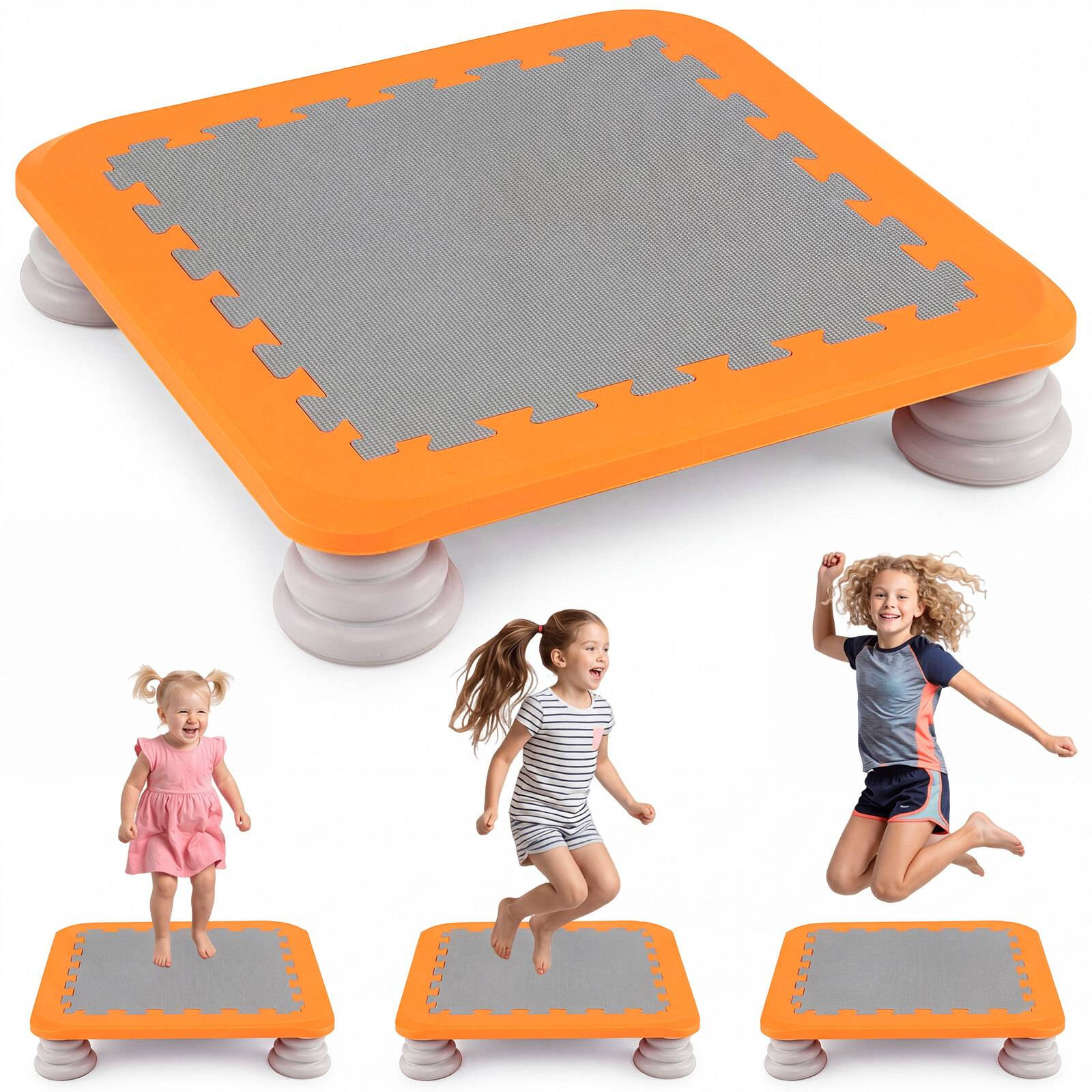 Mini trampolim infantil com almofadas antiderrapantes, laranja, 65 ...