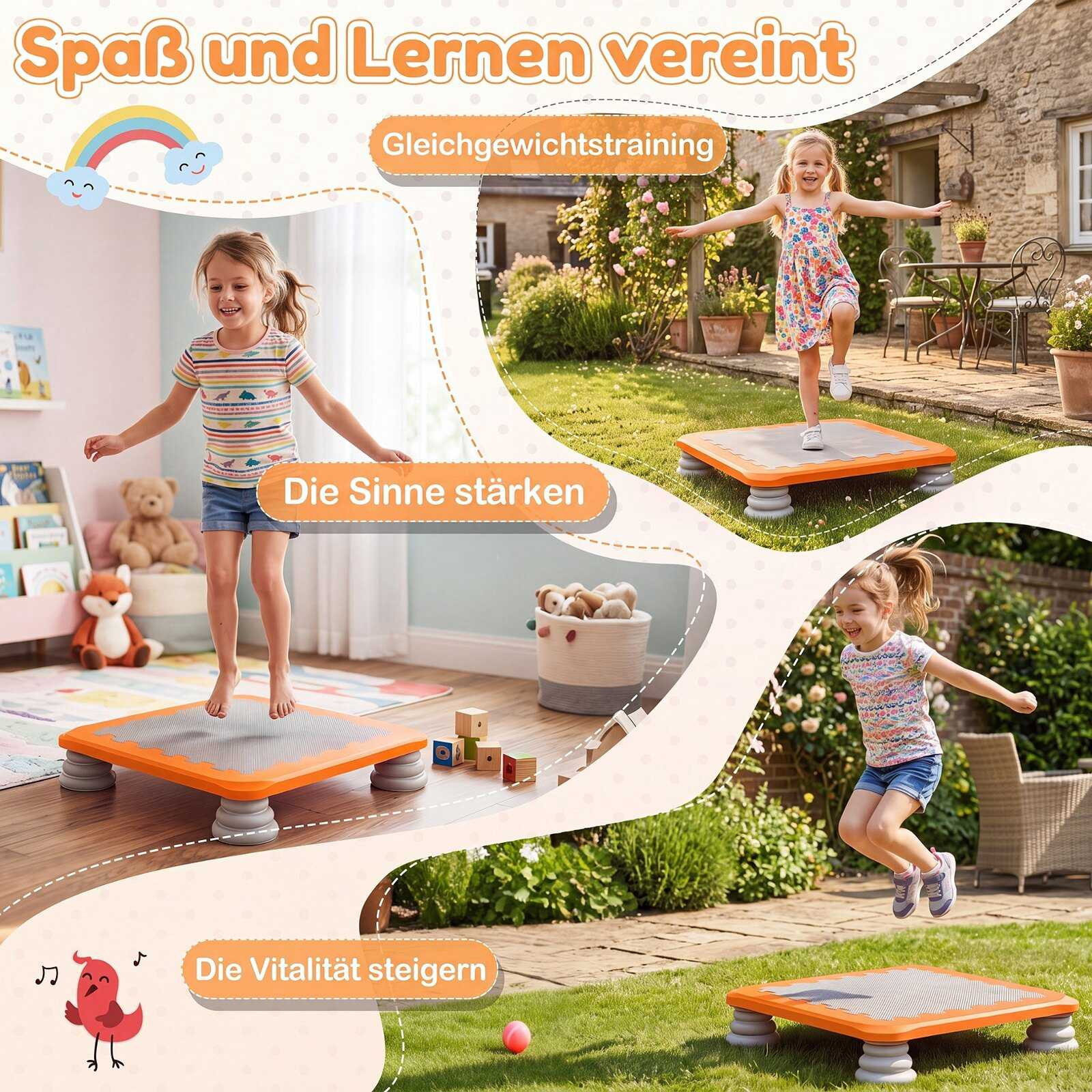 Mini trampolim infantil com almofadas antiderrapantes, laranja, 65 ...