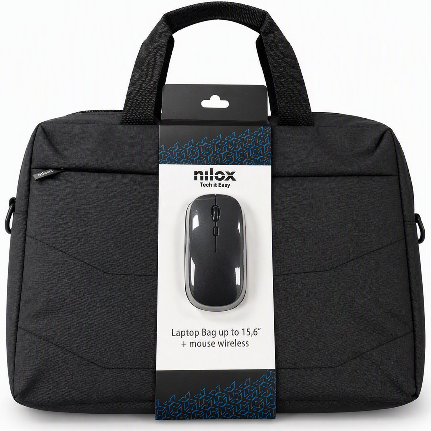 Mochila para laptop Nilox de 15,6 polegadas com mouse sem fio Bluet...