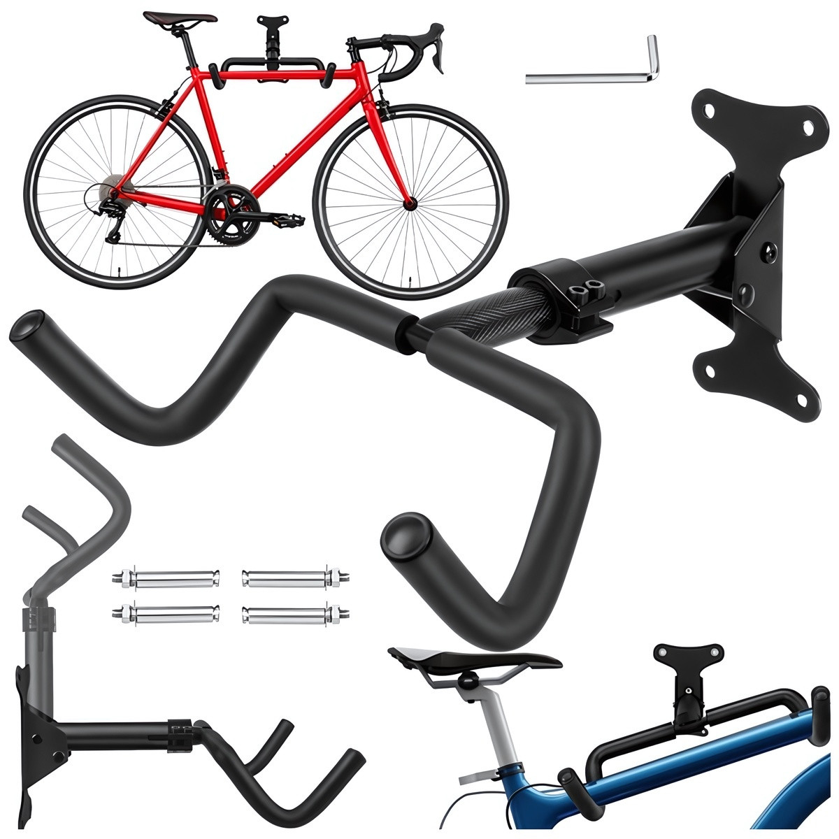 Suporte de parede para bicicletas de 30 kg, compatível com biciclet...