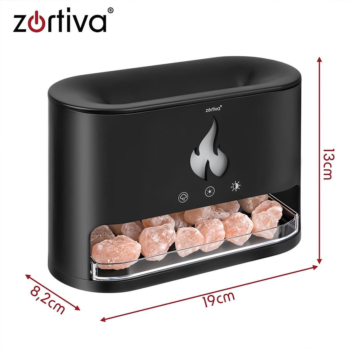 Ultrasonic Aroma Diffuser Humidifier with Flame Effect, 250 ml, Tim...