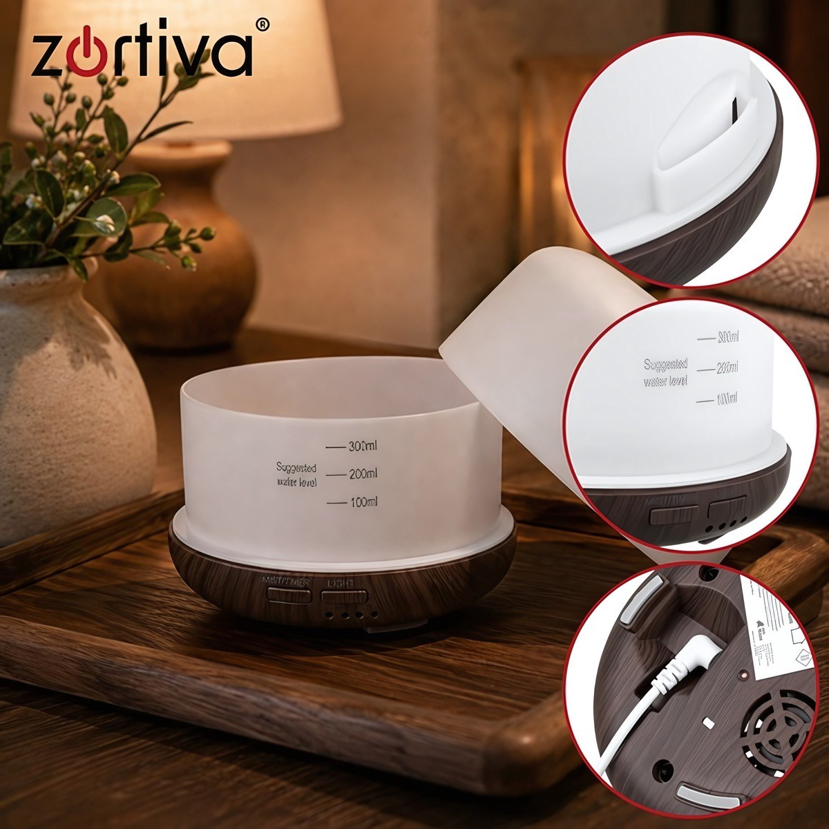 Aroma Diffuser Humidifier 300 ml with Remote Control, 7 Light Colou...