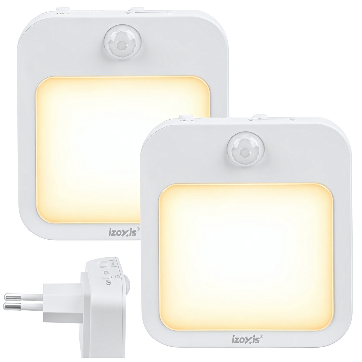 Luminária noturna LED de tomada com sensor de movimento e crepúsculo