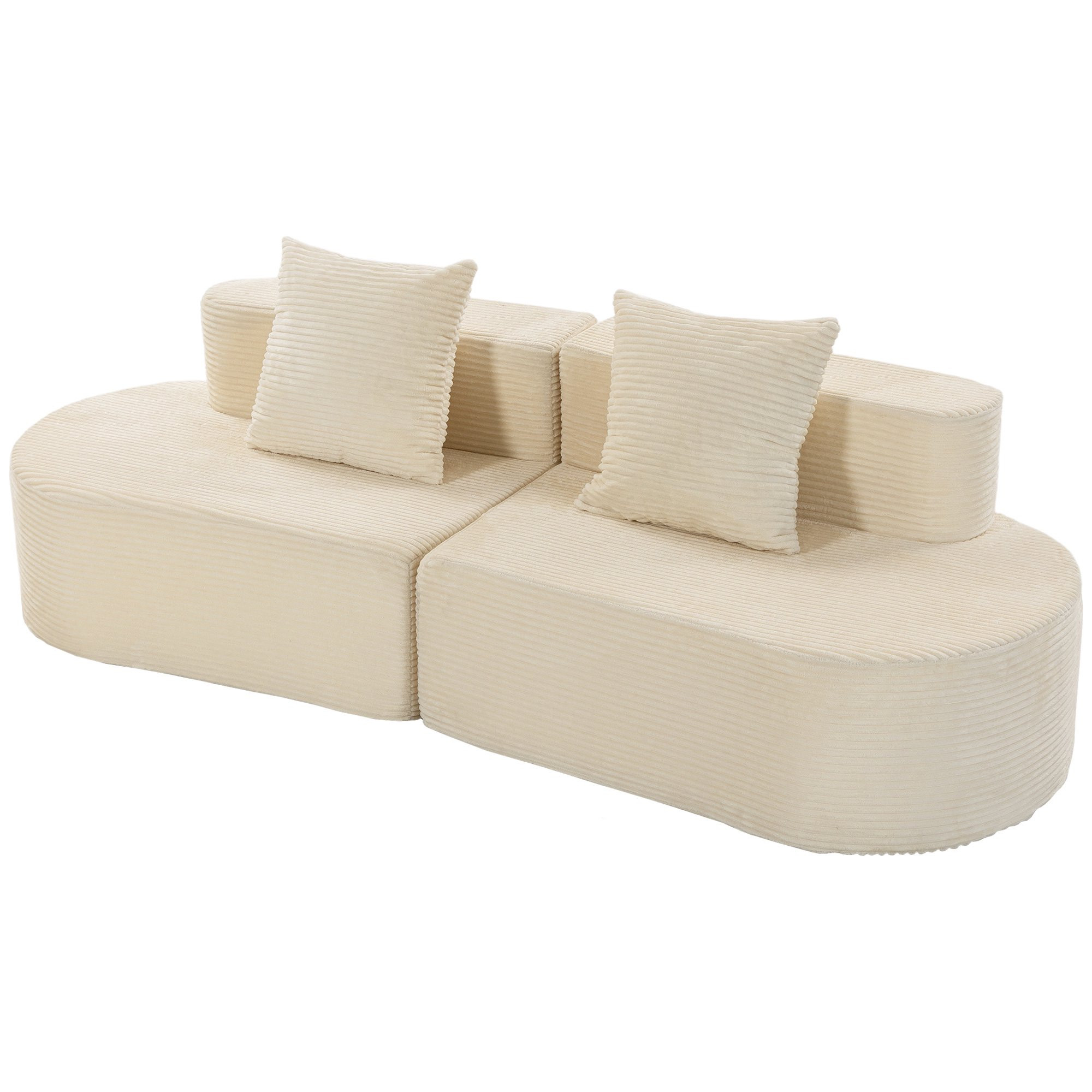 Sofá modular Cloud de 3 lugares, sem estrutura, com molas ensacadas