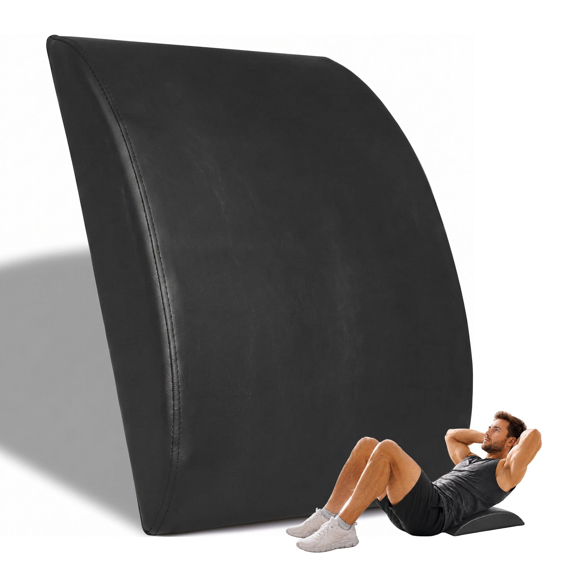 Sit-Up Pad for Abdominal Training with Lower Back Support, Black