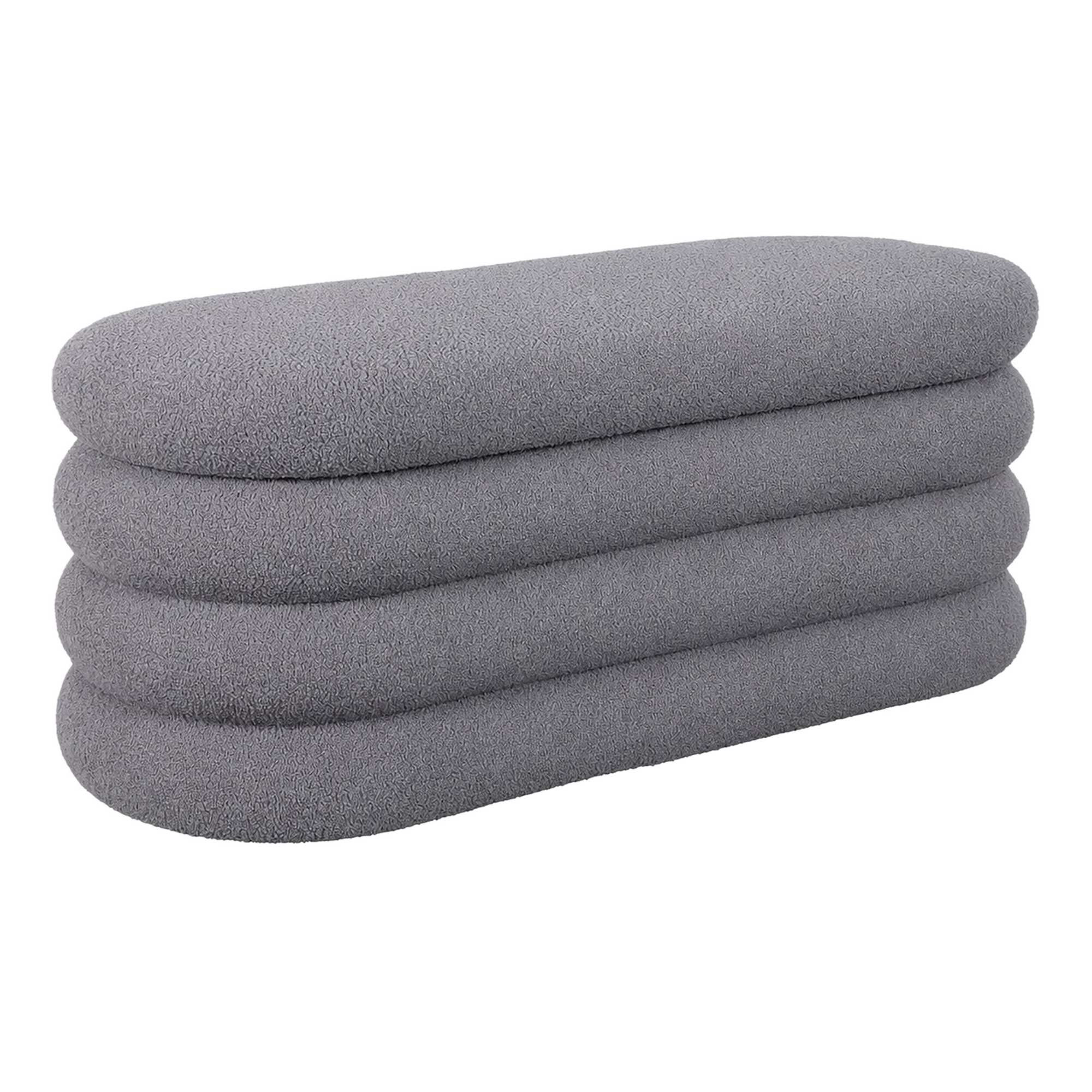 Padded Storage Bench with MDF Frame and Polyester Cover, Grey