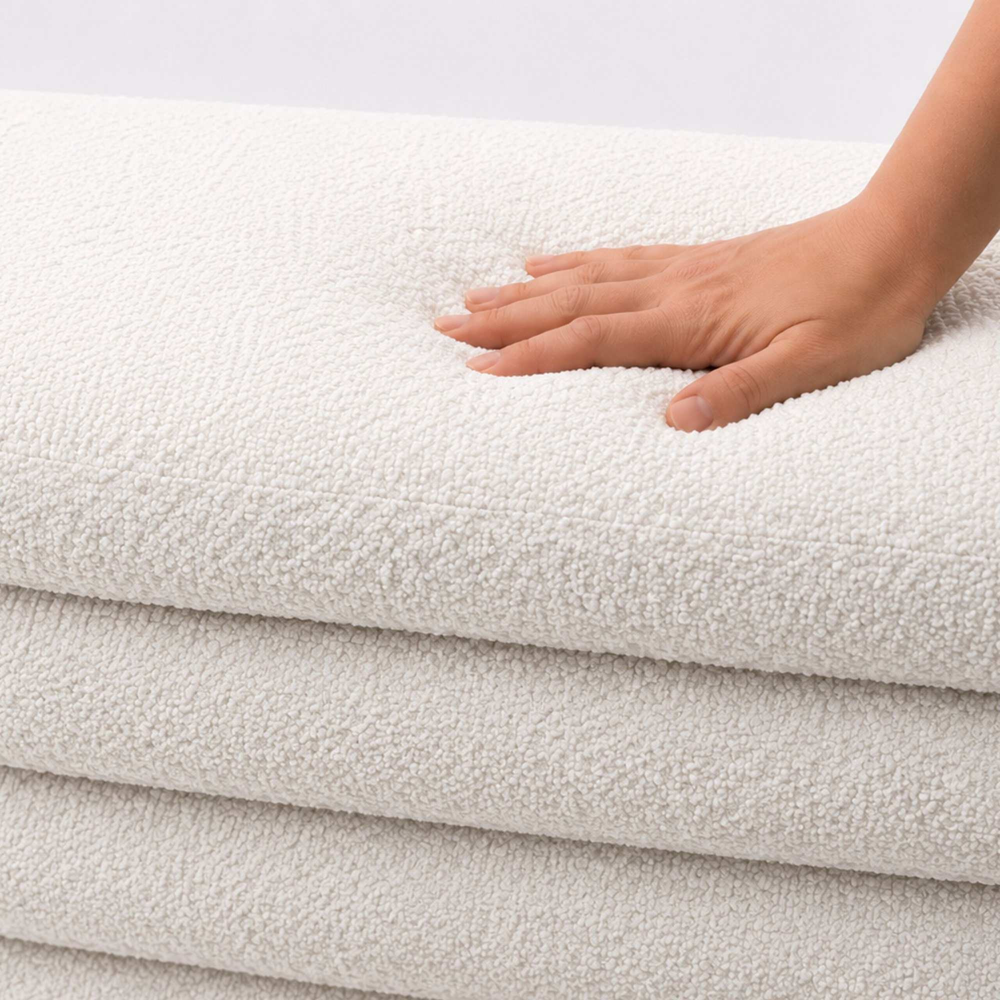 Padded Storage Bench with MDF Frame and Polyester Cover, White
