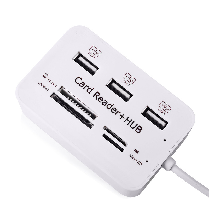 USB 2.0 Memory Card Reader + USB Hub (High Speed)