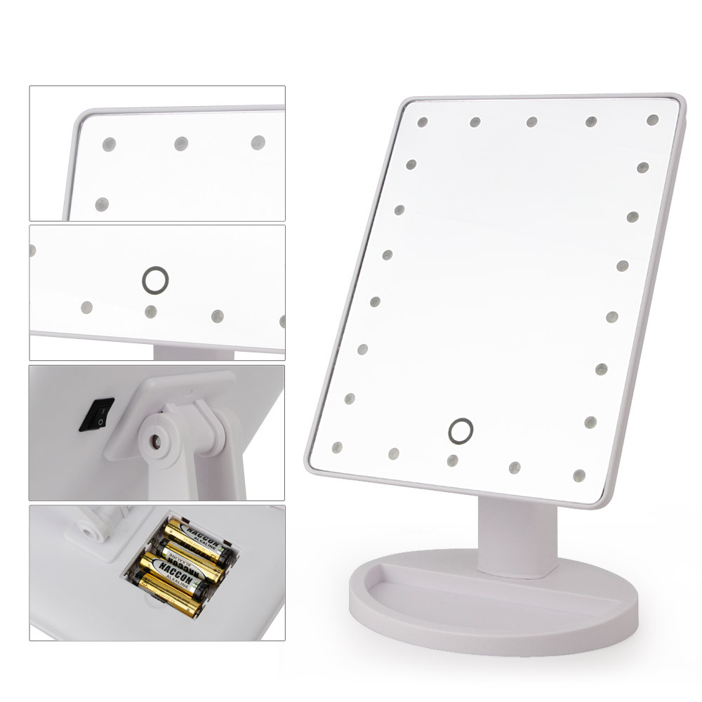 Makeup Mirror with Led 22 Lights - 180 rotatable - White