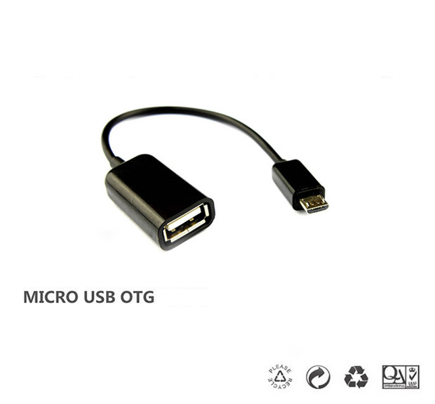 USB to Micro USB Cable - Built-in OTG Adapter - Black