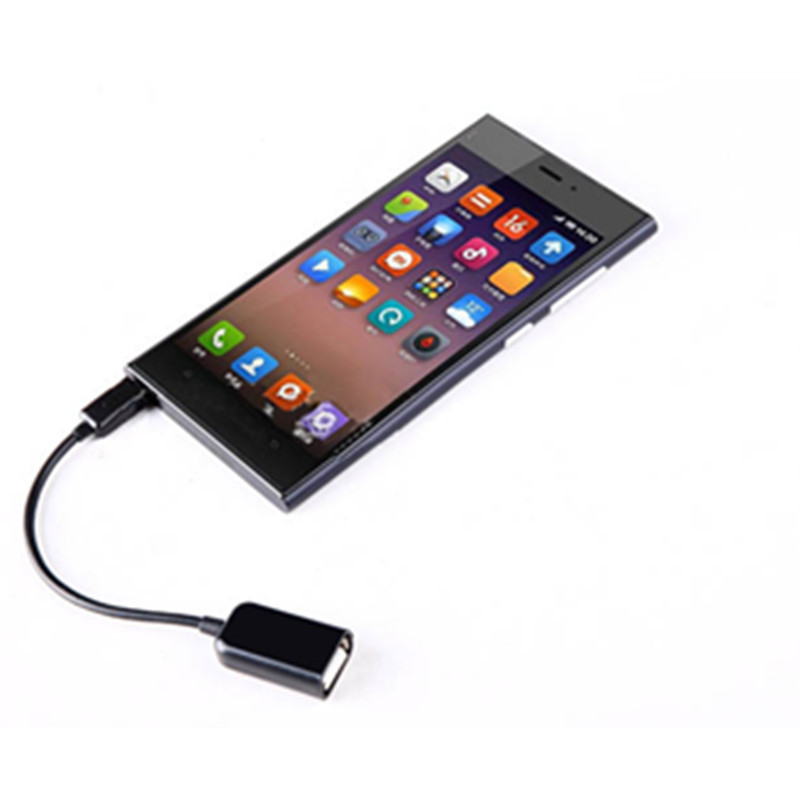 USB zu Micro-USB Kabel - Eingebauter OTG Adapter - Schwartz