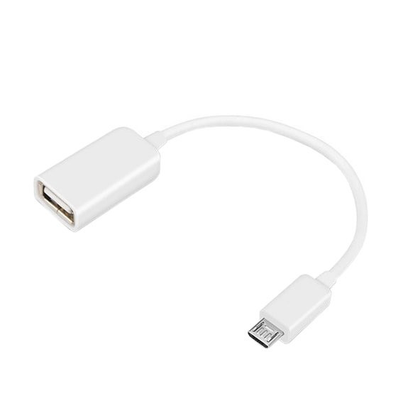 USB naar micro-USB-kabel - ingebouwde OTG-adapter - wit