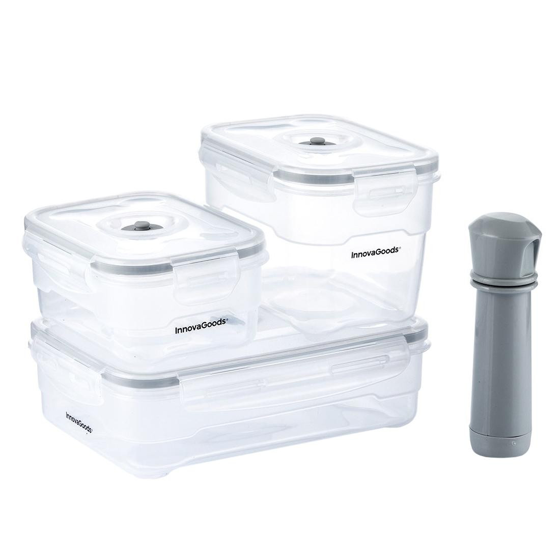 3x Voedselcontainers met Vacuümpomp