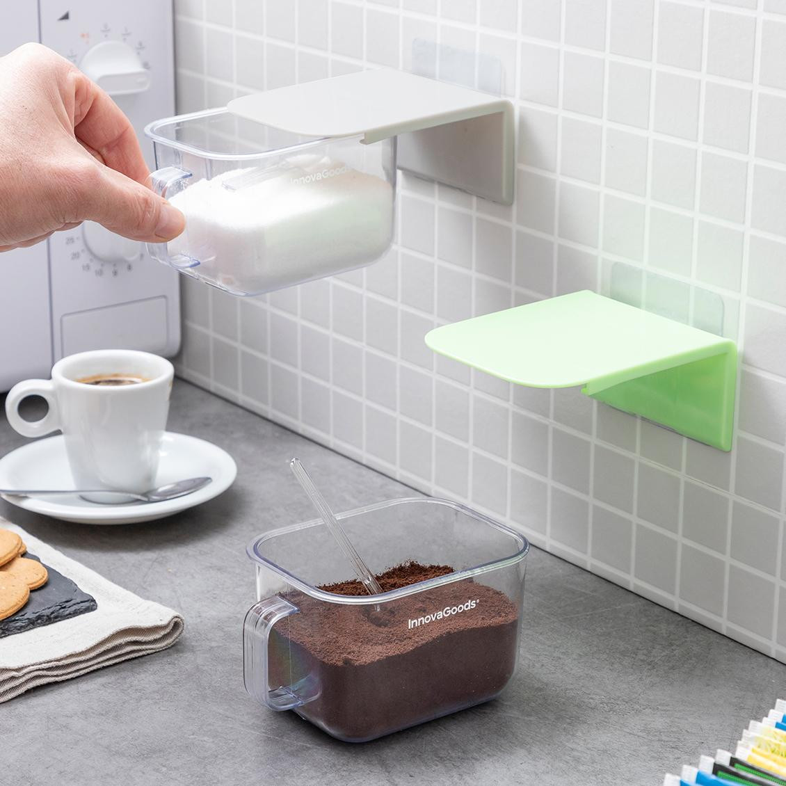 2x contenitori da cucina autoadesivi