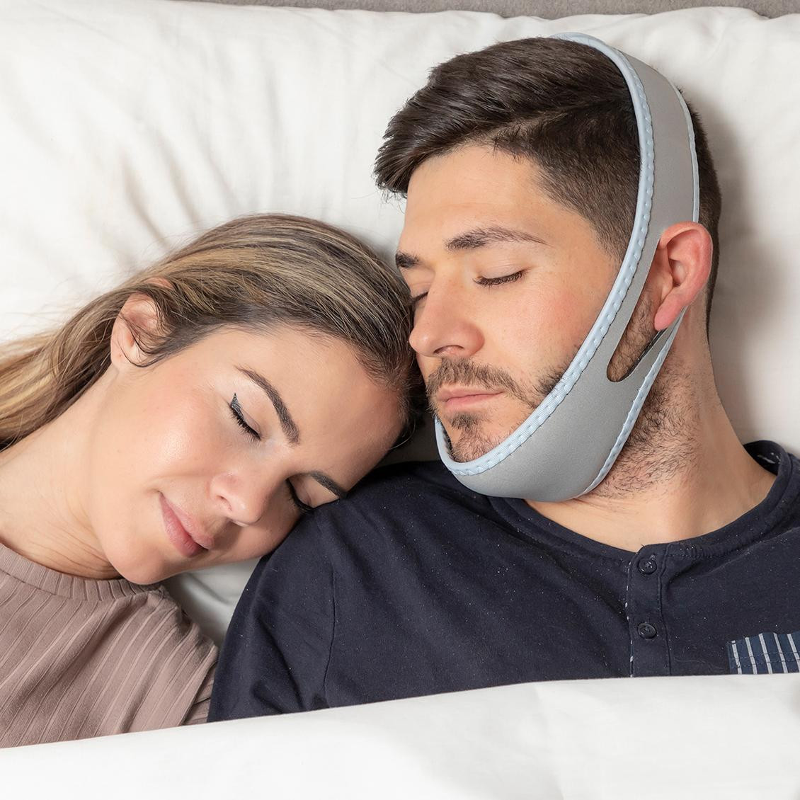 Cinta de queixo contra ronco